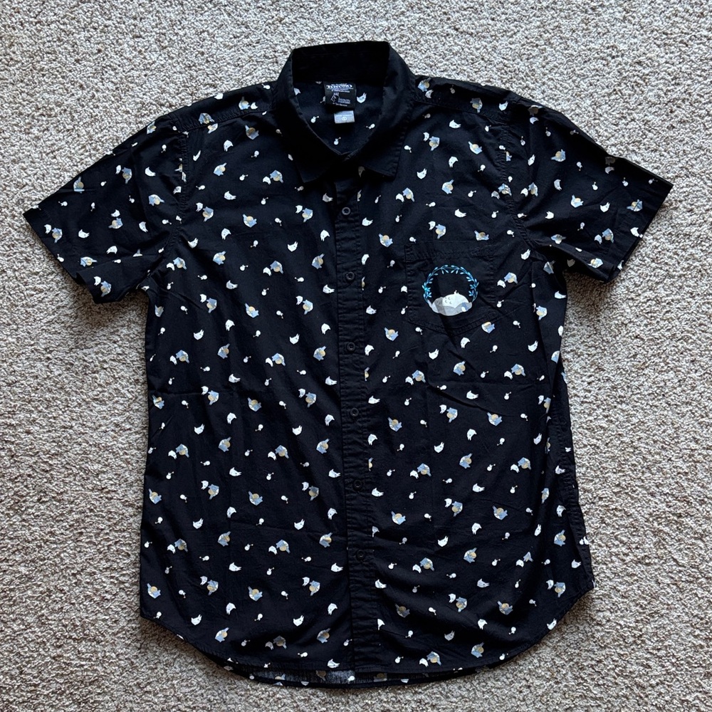 My Neighbor Totoro Men’s Button Down Shirt Sz L Miyazaki Anime Japan
